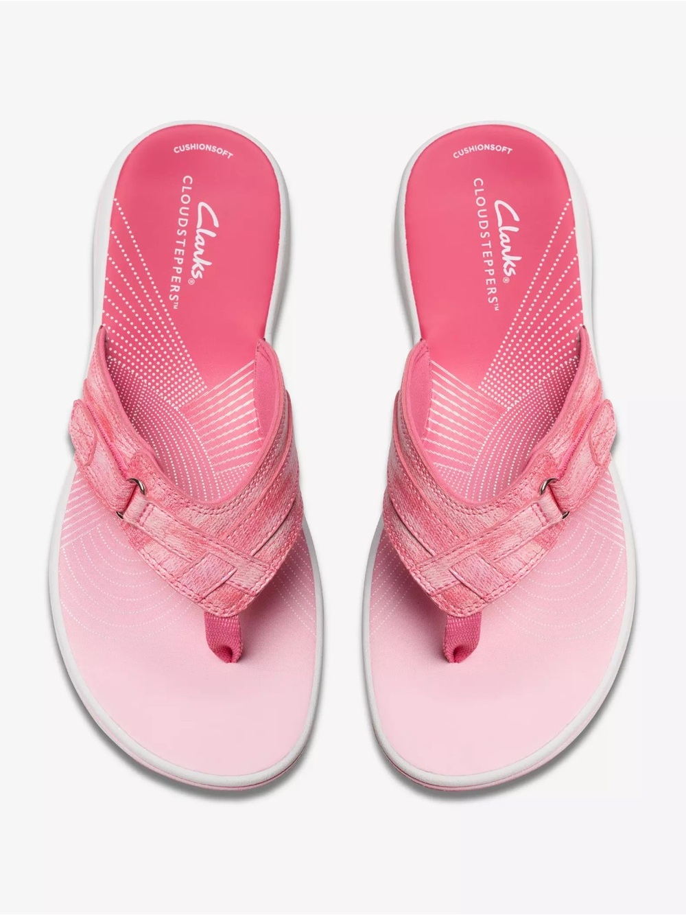 Clarks Cloudsteppers Brinkley Sea Sandal w/Adjustable Strap Pink Ombré, Size 11